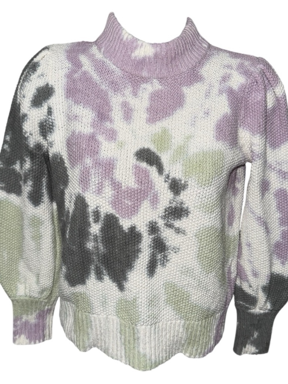 Women’s Madewell Tie Dye Green/Purple Mock Neck Sweater - S